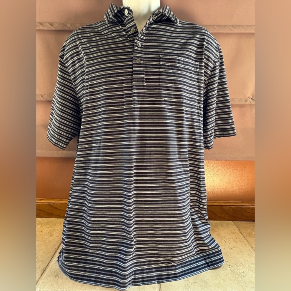 FootJoy (FJ) navy striped polo/ golf shirt